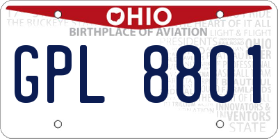 OH license plate GPL8801