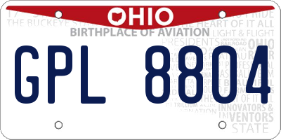 OH license plate GPL8804