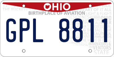 OH license plate GPL8811