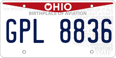 OH license plate GPL8836