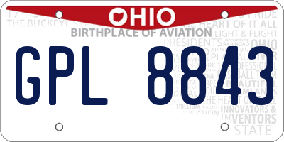OH license plate GPL8843