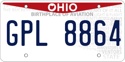 OH license plate GPL8864