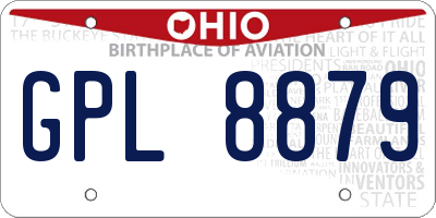 OH license plate GPL8879