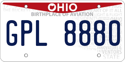 OH license plate GPL8880
