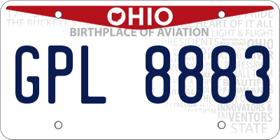 OH license plate GPL8883