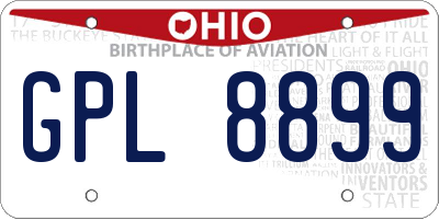 OH license plate GPL8899