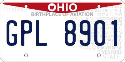 OH license plate GPL8901