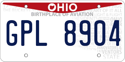 OH license plate GPL8904