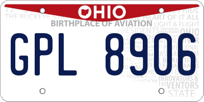 OH license plate GPL8906