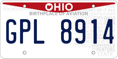 OH license plate GPL8914