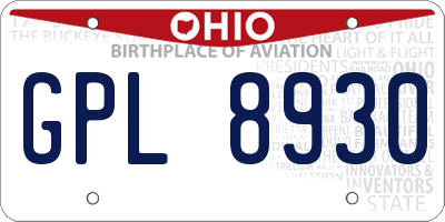 OH license plate GPL8930