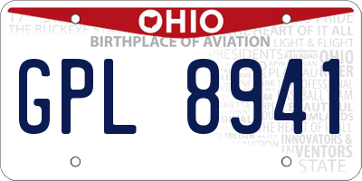 OH license plate GPL8941
