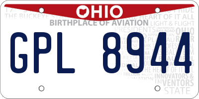 OH license plate GPL8944