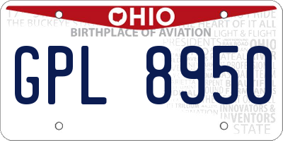 OH license plate GPL8950