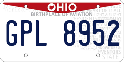 OH license plate GPL8952