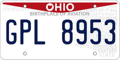 OH license plate GPL8953