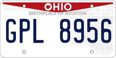 OH license plate GPL8956