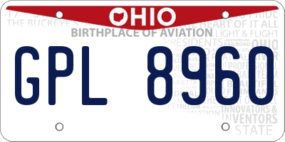 OH license plate GPL8960