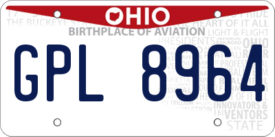OH license plate GPL8964