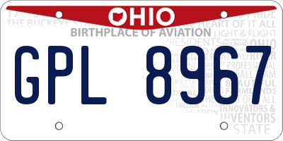 OH license plate GPL8967