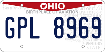 OH license plate GPL8969