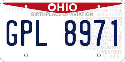 OH license plate GPL8971