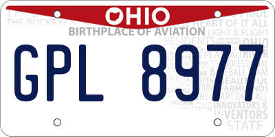 OH license plate GPL8977