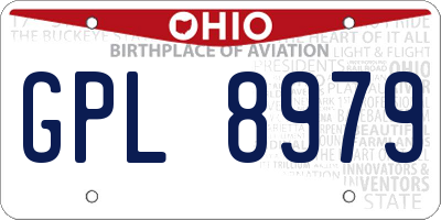 OH license plate GPL8979