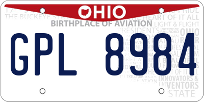 OH license plate GPL8984