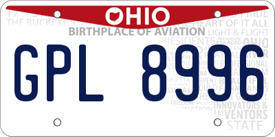 OH license plate GPL8996