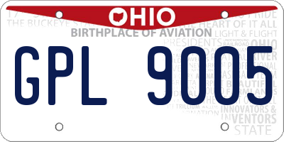OH license plate GPL9005