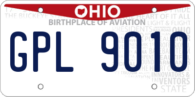 OH license plate GPL9010