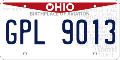OH license plate GPL9013