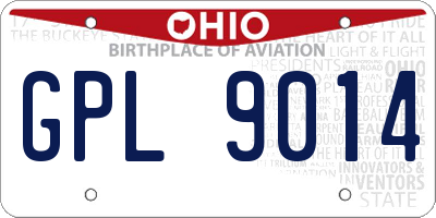 OH license plate GPL9014