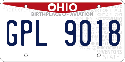 OH license plate GPL9018