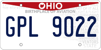 OH license plate GPL9022