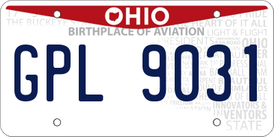 OH license plate GPL9031