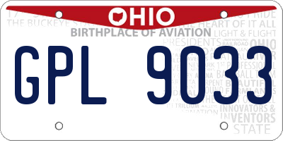 OH license plate GPL9033