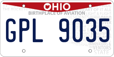 OH license plate GPL9035