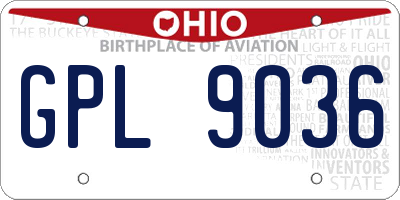 OH license plate GPL9036