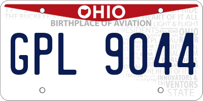 OH license plate GPL9044