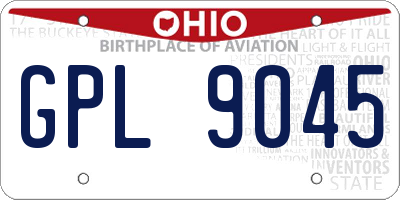 OH license plate GPL9045