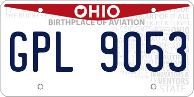 OH license plate GPL9053