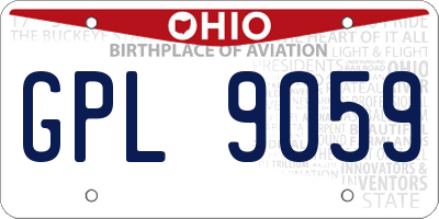 OH license plate GPL9059