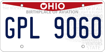 OH license plate GPL9060