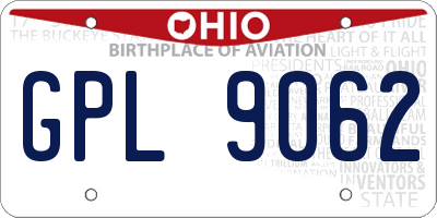 OH license plate GPL9062