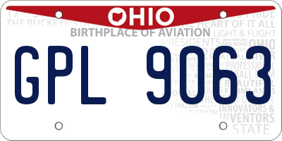 OH license plate GPL9063