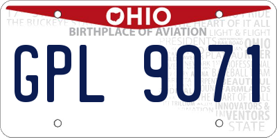 OH license plate GPL9071
