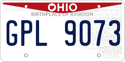 OH license plate GPL9073