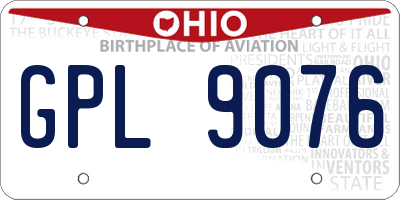 OH license plate GPL9076